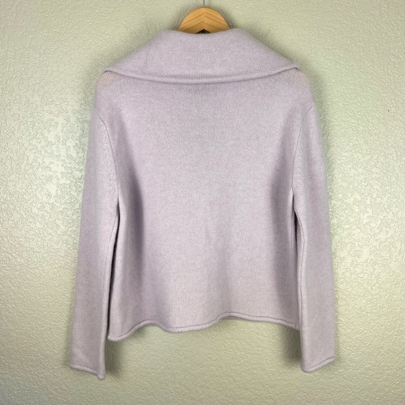 LaPointe Cashmere Silk Lavender Sweater XS/S Quiet Lux EUC Purple Spring Pastel - Picture 7 of 10